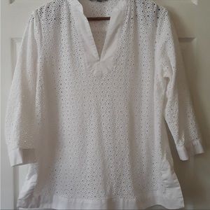 Valerie Stevens Sz XL white eyelet top/cov…